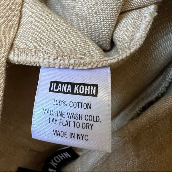 Ilana Kohn Pants Size 8 Extra High Rise Barrel Leg Cotton USA Made Tan Brown - Picture 7 of 10